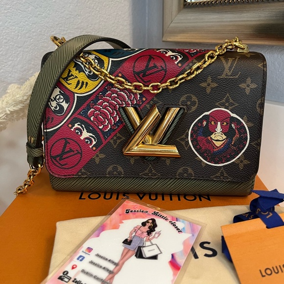 🎀 LOUIS VUITTON Epi Monogram Kabuki Twist Shoulder Bag MM Green - Picture 3 of 17